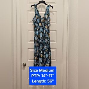 Jackpot Sleeveless Multi-Color Floral Maxi Dress, EUC, Size Medium